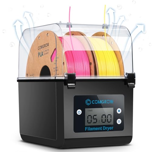 Comgrow 3D Printer Filament Dryer Box, SH01 Filament Storage, 3D Printer Spool Holder Filament Dehydrator Keeping Filaments Dry During 3D Printing, Compatible with 1.75mm/2.85mm PLA PETG ABS Materials