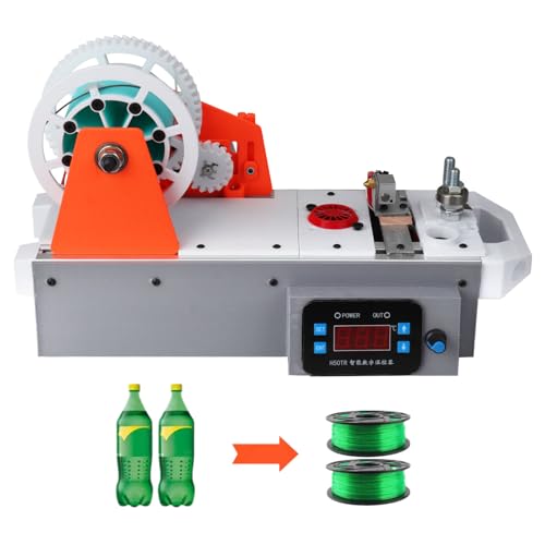 3D Printing Filament Making Machine, Desktop 3D Printer Extruder Filament Maker with Digital Display, Temperature/Speed Adjustable, Recycling PET Plastic Bottle into 3D Printing Filament (Orange)