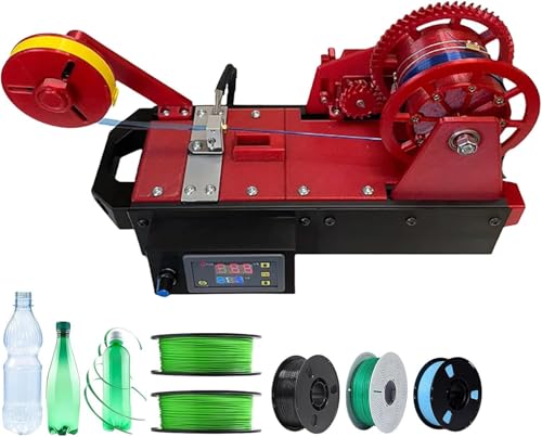 Recycling PET Plastic Bottle into 3D Printing Filament, Recycled PET Filament Manufacturer Made from Plastic Bottles with Digital Temperature Control(Up to 300℃/572℉) & 500g-1000g/h Speed(C)
