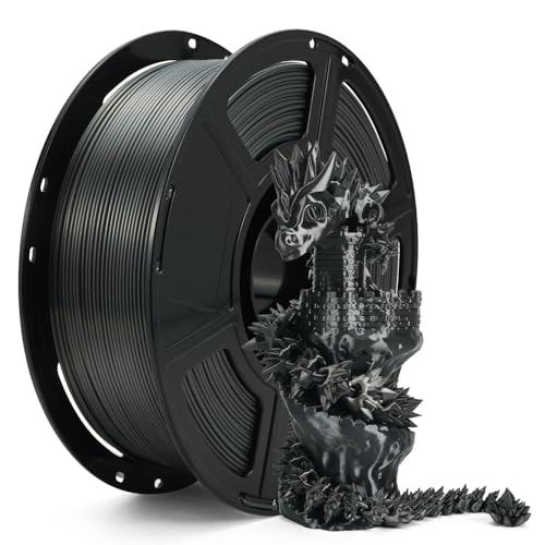 FLASHFORGE Silk+ PLA Filament 1.75mm Metal Gray, Silky Texture 3D Printing Filament, Enhanced Layer Adhesion with Stunning Surface Finish; Chrome-Like Brilliance and Silk-Smooth Perfection