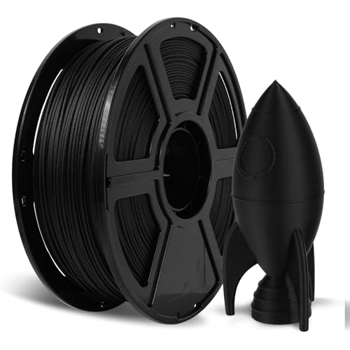 FLASHFORGE Carbon Fiber PETG Filament 1.75mm Black, Reinforced 3D Printer Filament 1kg, Lightweight & High-Strength PETG-CF Filament, Strong & Easy to Print