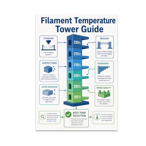 Filament Temperature Diagram Poster - 3D Printing Guide - 13x19