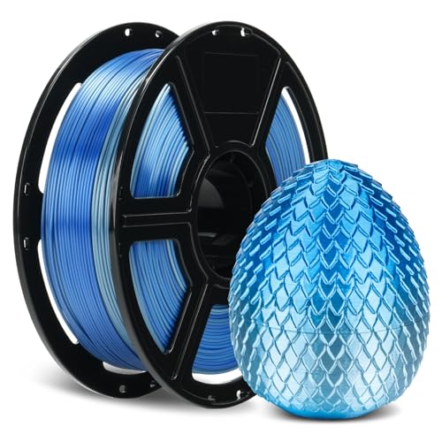 FLASHFORGE Silk Dual Color Filament, Blue to Silver Gradient, Smooth Color-Changing 3D Printer Filament 1kg (2.2lbs) Spool, 3D Printing Filament Easy to Use and Fits for Most FDM 3D Printers