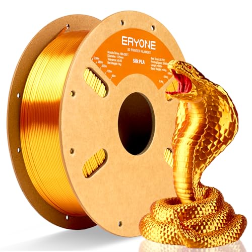 ERYONE Silk PLA Filament for 3D Printer 1.75mm +/- 0.03mm, Shiny Filament 1kg (2.1lbs)/Spool, Liquid Gold