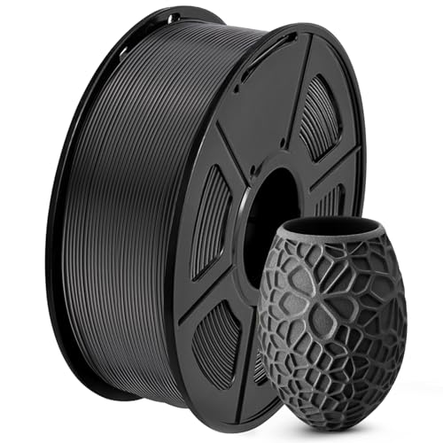 SUNLU PLA 3D Printer Filament PLA Filament 1.75mm, Neatly Wound 3D Printing Filament 1.75mm, Dimensional Accuracy +/- 0.02 mm, Fit Most FDM 3D Printers, 1kg Spool (2.2lbs), Black