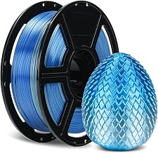 FLASHFORGE Silk Dual Color Filament, Blue to Silver Gradient, Smooth Color-Changing 3D Printer Filament 1kg (2.2lbs) Spool, 3D Printing Fila